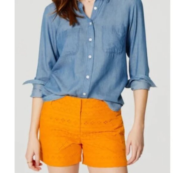 Loft orange eyelet shorts - Picture 2 of 6